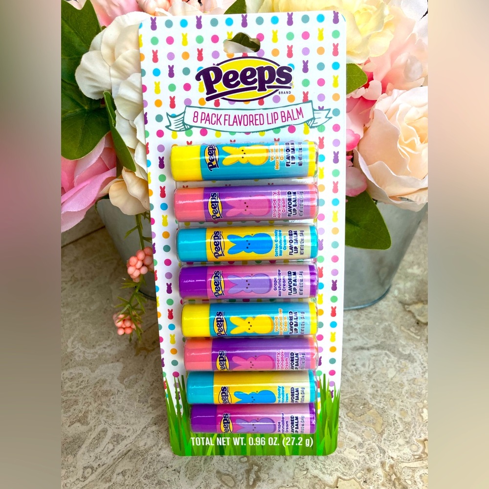 🐣🐰PEEPS🐰🐣New! Flavored Lip Balm EIGHT PACK! Cotton Candy Marshmallow Etc 💞